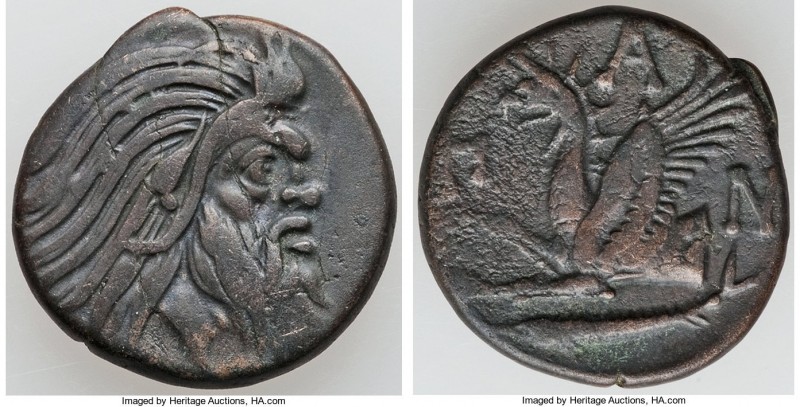 CIMMERIAN BOSPORUS. Panticapaeum. 4th century BC. AE (20mm, 5.34 gm, 11h). XF. H...