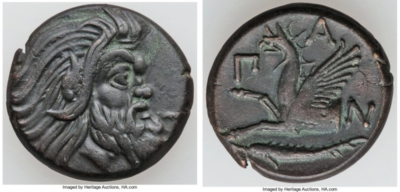 CIMMERIAN BOSPORUS. Panticapaeum. 4th century BC. AE (21mm, 6.97 gm, 7h). Choice...