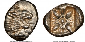 IONIA. Miletus. Ca. late 6th-5th centuries BC. AR 1/12 stater or obol (10mm, 1.17 gm). NGC MS 4/5 - 5/5. Milesian standard. Forepart of roaring lion l...