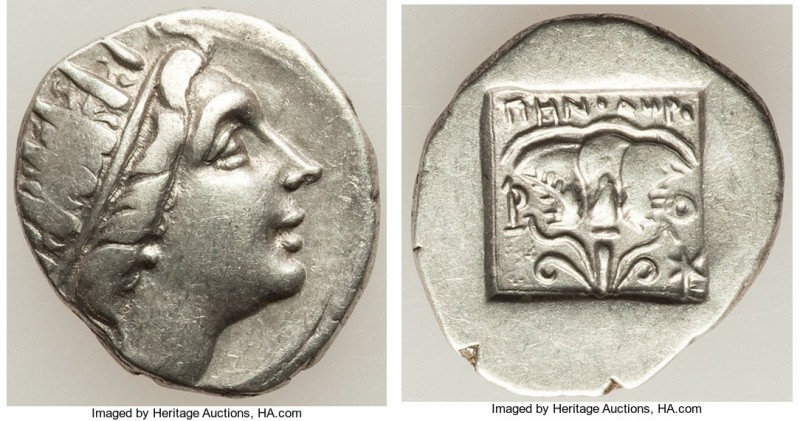 CARIAN ISLANDS. Rhodes. Ca. 88-84 BC. AR drachm (16mm, 2.58 gm, 12h). Choice VF....