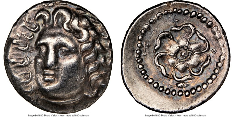 CARIAN ISLANDS. Rhodes. Ca. 84-30 BC. AR drachm (18mm, 11h). NGC Choice XF. Radi...