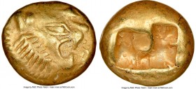 LYDIAN KINGDOM. Alyattes or Walwet (ca. 610-546 BC). EL third-stater or trite (12mm, 4.73 gm). NGC Choice VF 4/5 - 4/5. Uninscribed, Lydo-Milesian sta...