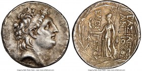 SELEUCID KINGDOM. Antiochus VII Euergetes (Sidetes) (138-129 BC). AR tetradrachm (29mm, 1h). NGC XF. Posthumous issue of Cappadocia. Diademed head of ...