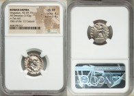 Vespasian (AD 69-79). AR denarius (19mm, 3.57 gm, 6h). NGC Choice VF 4/5 - 4/5. Rome, AD 70. IMP CAESAR VESPASIANVS AVG, laureate head of Vespasian ri...