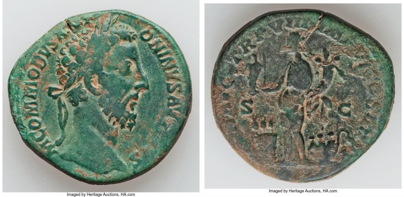 Commodus (AD 177-192). AE sestertius (32mm, 20.74 gm, 12h). Fine. Rome, 2nd issu...