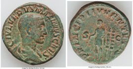 Maximus (AD 235/6-238). AE sestertius (30mm, 21.21 gm, 1h). VF. Rome, early AD 236-238. MAXIMVS CAES GERM, bare headed, draped bust of Maximus right, ...