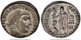 Constantine I the Great (AD 307-337). AE follis or BI nummus (19mm, 4.12 gm, 12h). NGC MS 4/5 - 5/5. Antioch, 11th officina, AD 313-314. IMP C FL CONS...