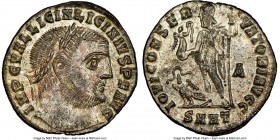 Licinius I (AD 308-324). BI follis (21mm, 3.15 gm, 12h). NGC MS 4/5 - 4/5, Silvering. Heraclea, 1st officina, ca. AD 311. IMP C VAL LICIN LICINIVS P F...