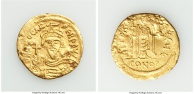 Phocas (AD 602-610). AV solidus (21mm, 4.37 gm, 7h). Fine, marks. Constantinople, 5th officina, AD 607-609. d N N FOCAS-PЄRP AVG, crowned, draped and ...