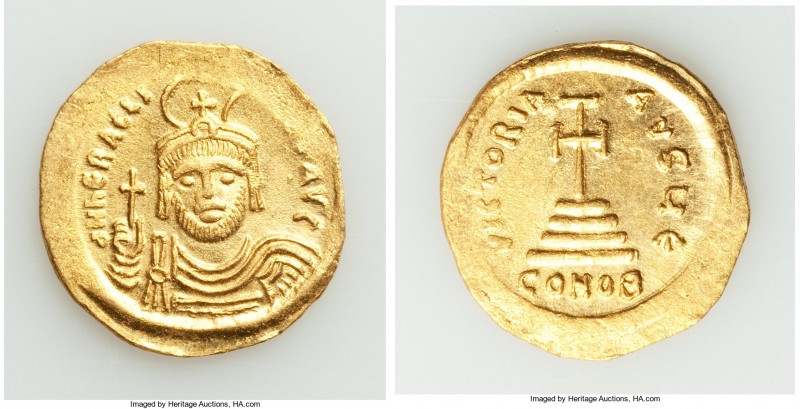 Heraclius (AD 610-641). AV solidus. AU. Constantinople, 5th officina, AD 610-613...