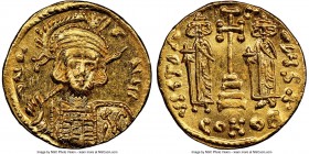Constantine IV Pogonatus (AD 668-685). AV solidus (20mm, 4.40 gm, 6h). NGC Choice MS 4/5 - 5/5. Constantinople, 6th officina, AD 669-674. d N CO-T-NЧS...