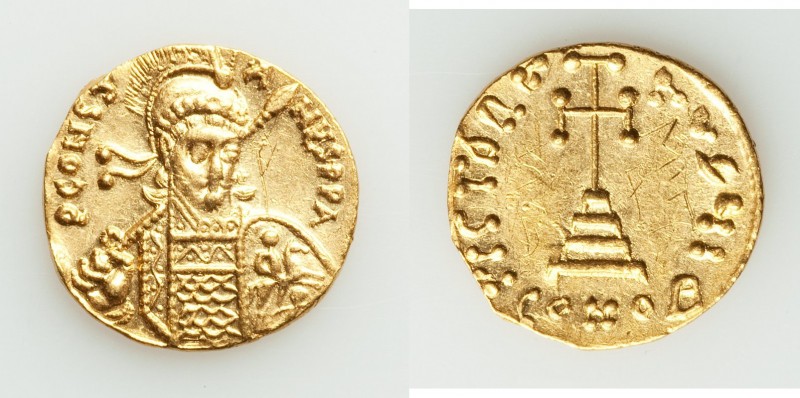 Constantine IV Pogonatus (AD 668-685). AV solidus (19mm, 4.33 gm, 6h). AU, graff...