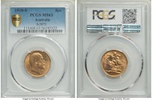 Edward VII gold Sovereign 1910-S MS63 PCGS, Sydney mint, KM15. AGW 0.2355 oz. 

HID09801242017

© 2020 Heritage Auctions | All Rights Reserved