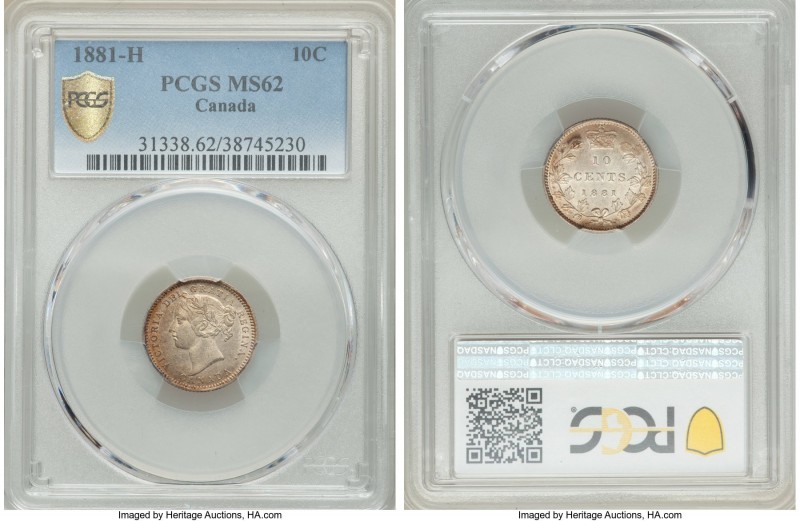 Victoria 10 Cents 1881-H MS62 PCGS, Heaton mint, KM3.

HID09801242017

© 202...