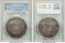 Charles III 8 Reales 1767 G-P VF30 PCGS, Nueva Guatemala mint, KM27.1, Cal-816. A noteworthy example of this desirable colonial 8 Reales displaying ag...