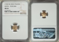 Dutch India gold Pagoda ND (1760-1794) MS64 NGC, Tuticorin mint, KM49. 

HID09801242017

© 2020 Heritage Auctions | All Rights Reserved