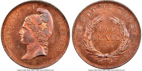 Republic copper Proof Pattern 2 Cents 1890-E PR65 Red and Brown NGC, KM-XPn7. Ex. David K. Carnegie Sale (New England Rare Coin Auctions, November 198...