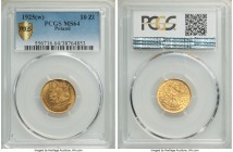 Republic gold 10 Zlotych 1925-(w) MS64 PCGS, Warsaw mint, KM-Y32. 

HID09801242017

© 2020 Heritage Auctions | All Rights Reserved