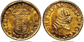 Ferdinand VI gold 1/2 Escudo 1750 S-PJ MS62+ NGC, Seville mint, KM374.

HID09801242017

© 2020 Heritage Auctions | All Rights Reserved