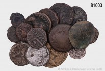 Umfangreiches Konv. von ca. 50 verschiedenen Münzen der Antiken Welt, gemischter Zustand, Fundgrube, bitte besichtigen.