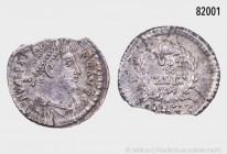 Römische Kaiserzeit, Valens (364-378), Siliqua, 373/374, Antiochia. Vs. D N VALENS - P F AVG, drapierte Porträtbüste mit Perlendiadem nach rechts. Rs....