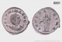 Römische Kaiserzeit, Salonina, Gattin des Gallienus, Antoninian, 257/258, Rom. Vs. SALONINA AVG, drapierte Porträtbüste mit Diadem auf Mondsichel nach...