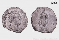 Römische Kaiserzeit, Clodius Albinus (Caesar 193-196), Denar, Rom. Vs. D CLOD SEPT - ALBIN CAES, Porträtkopf nach rechts. Rs. COS II, Aesculap steht m...