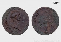 Römische Kaiserzeit, Nerva (96-98), Dupondius, 96, Rom. Vs. IMP NERVA CAES AVG P M TR P COS II P P, Porträtkopf mit Strahlenkrone nach rechts. Rs. LIB...