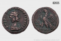 Römische Kaiserzeit, Salonina (Augusta 254-268), Gattin des Gallienus. Billon-Tetradrachme, Alexandria in Ägypten, Jahr 14 des Gallienus (266/267). Vs...
