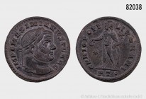 Römische Kaiserzeit, Maximianus Herculius (Augustus 286-305, 307-308, 310). Follis, ca. 298/299, Ticinum. Vs. IMP C MAXIMIANVS P F AVG, Porträtkopf mi...