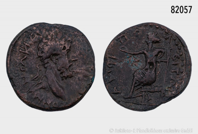 Römische Kaiserzeit, Commodus (180-192), Amphipolis in Makedonien. Vs. Porträtko...