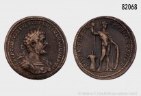 Septimius Severus (193-211), spätere Bronzegussmedaille o. J., Paduaner, unsigniert, nach Vorbild eines römischen Medaillons des Kaisers. Vs. Gepanzer...
