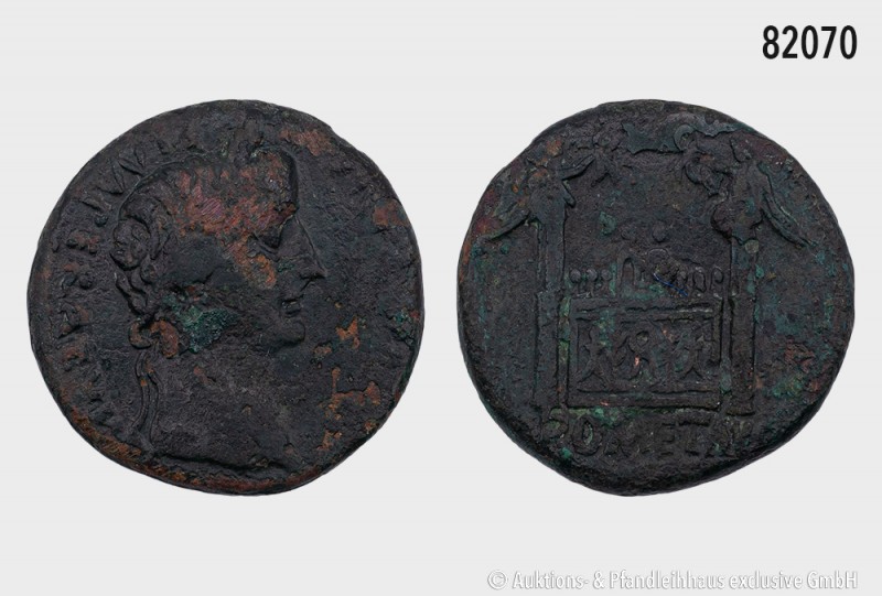 Römische Kaiserzeit, Tiberius (14-37), As, Lugdunum, geprägt unter Augustus, 13-...