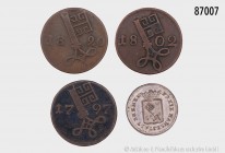 Altdeutschland, Freie Hansestadt Bremen, Konv. von 4 Kleinmünzen, bestehend aus: 2 1/2 Schwaren 1797 DB. 3,41 g; 19,5 mm. Jungk 1182. Gutes sehr schön...