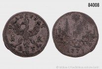 Freie Stadt Frankfurt, 1 Kreuzer 1773. Stadtansicht. 0,63 g; 14 mm. Joseph/Fellner 880. Gutes sehr schön/fast vorzüglich.