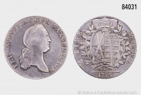 Sachsen, Friedrich August III. (1763-1806), Konventionstaler 1775 EDC (833 1/3er Silber). 27,86 g; 39 mm. Schön 233. Minimale Justierspuren, fast vorz...