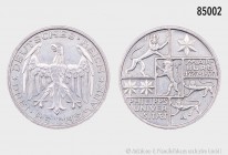 Weimarer Republik, 3 Reichsmark 1927 A, anlässlich des 400-jährigen Jubiläums der Universität Marburg. 14,96 g; 30 mm. Vorzüglich.