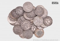 Deutsches Reich, umfangreiches Konv. von Silber-Kleinmünzen (900er Silber), 1 Mark (5 Stück) und 1/2 Mark (31 Stück), verschiedene Jahrgänge und Präge...