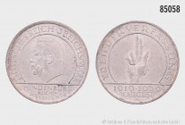 Weimarer Republik, 3 Reichsmark 1929 A, Hindenburg, anlässlich 10 Jahre Reichsverfassung. 15,00 g; 30 mm. AKS 85; Jaeger 340. Fast vorzüglich.