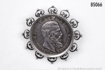 Preußen, Friedrich III. (9.3.-15.6.1888), 2 Mark 1888 A. Als Brosche in einer ungepunzten Silberfassung gefasst (Münze in der Fassung leicht beweglich...