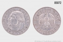 Drittes Reich, 2 Reichsmark 1933 A, auf den 450. Geburtstag Martin Luthers. 7,94 g; 25 mm. AKS 92; Jaeger 353. Sehr schön.