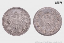 Deutsches Feich, 50 Pfennig oder 1/2 Mark o. J. A, Silber, Rs. inkus geprägt. Schaaf -, vgl. 15/16/G3. Äußerst selten. Vorzüglich/Stempelglanz.