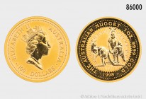 Australien, 100 Dollars 1998, The Australian Nugget, 1 Unze 999,9 Feingold, 31,1035 g Feingewicht, 32 mm. PP.