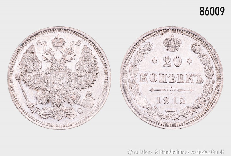 Russland, Zar Nikolaus II. (1894-1917), 15 Kopeken 1915, St. Petersburg. 3,56 g;...