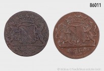 Niederlande, Stadt Utrecht, Konv. von 2 Duit-Kleinmünzen, bestehend aus: 1 Duit 1783. 2,70 g; 21 mm. Verkade 116.6. Fast schön/schön. Dazu: 1 Duit 178...