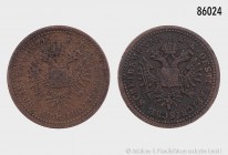 Österreich, Habsburger. Konv. von 2 Kleinmünzen, bestehend aus: 1 Kreuzer 1851 B, Kremnitz. 5,25 g; 22 mm. Herinek 865; Kahnt/Schön 100. Sehr schön. D...