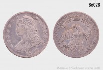 USA, 1/2 Dollar (50 Cents), 1832, Philadelphia. Vs. Büste der Liberty nach links (Capped Bust Type). Rs. UNITED STATES OF AMERICA, Adler und Staatswap...
