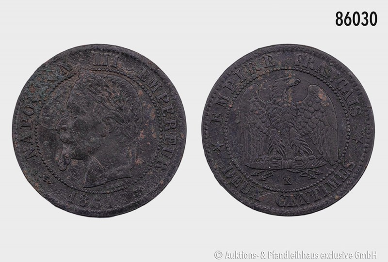 Napoleon III. (1852-1870), 2 Centimes 1861, Bordeaux. 1,97 g; 20 mm. Gadoury 104...