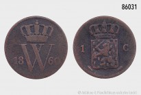 Niederlande, Willem III. (1849-1890), 1 Cent 1860. 3,44 g; 21 mm. KM 100; Kahnt/Schön 49. Sehr schön.
