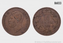 Serbien, Michael III. Obrenovic (1839-1868), 10 Para 1868. 9,58 g; 30 mm. Mandic 3a; Kahnt/Schön 3. Sehr schön.